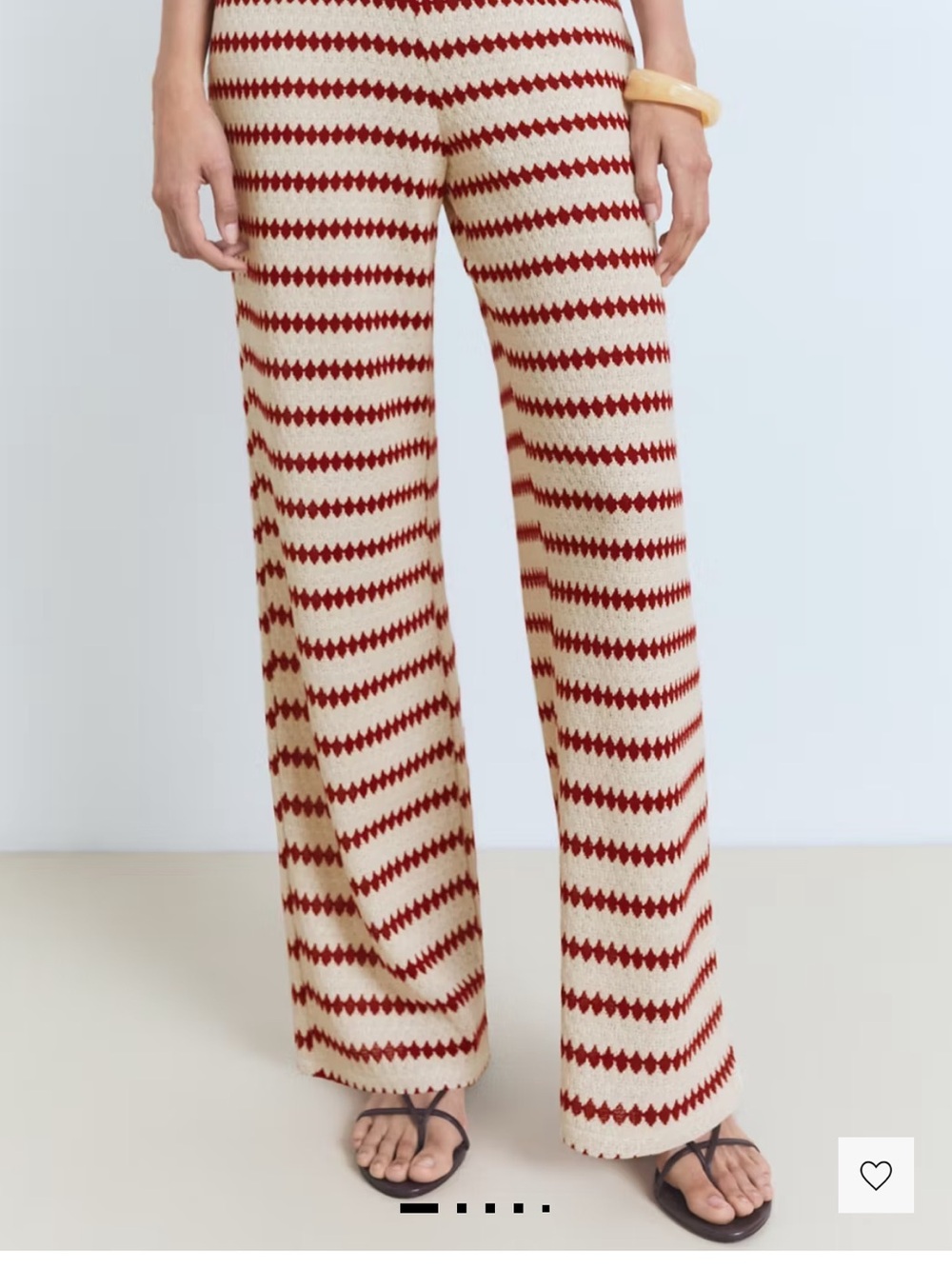 Striped Knit Pants - Red and White. NWOT